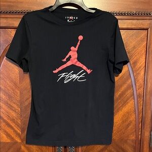 Jordan Boy’s Black Tee with Red Jumpman and Flight